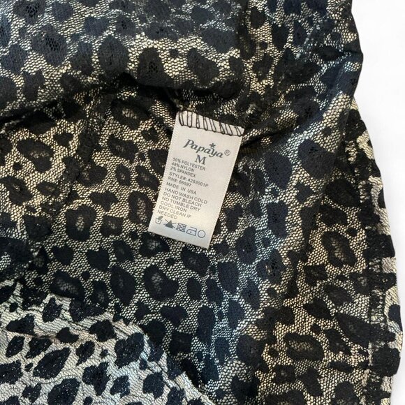 Papaya Leopard Print Peplum going out top size Medium Y2K - Picture 3 of 3